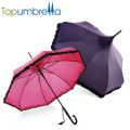 Uv protection parasols de jardin femmes parapluie avec de la dentelle protection solaire Sexy dames droite rose vintage parapluies